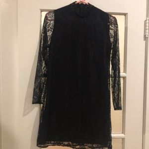 Zara Dark Navy Mid-Length Lace Dress
